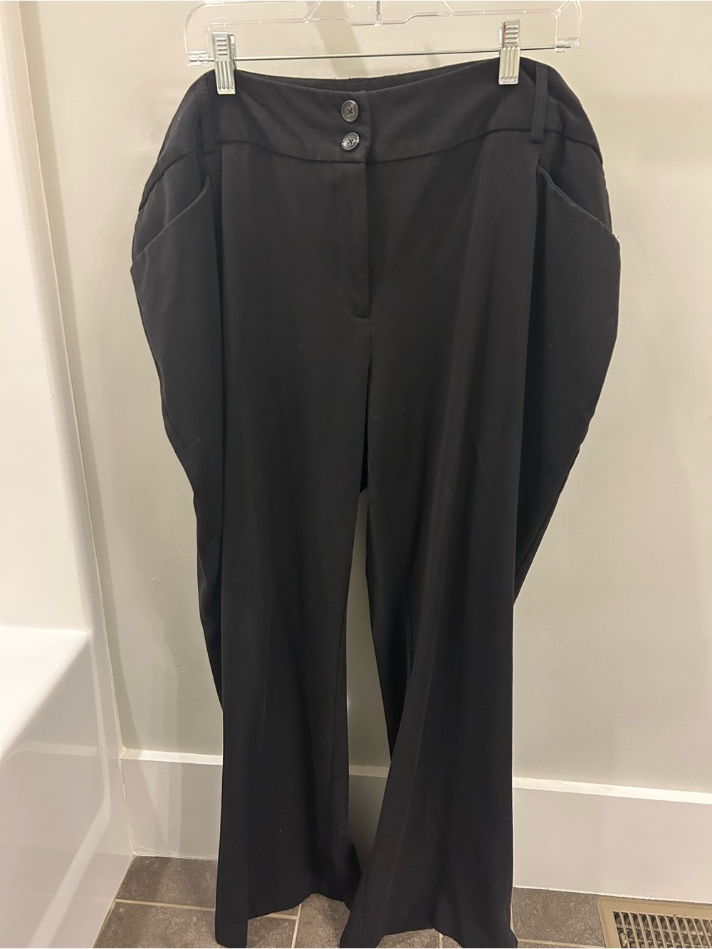 Alfani Woman Black Wide-Leg High-Waist Women's Pants